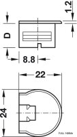 Verbindergehäuse Rafix Tab 20 weiß mit Wulst für Holzdicke 16 mm
