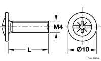 Schrauben für Schubladenschienen M4 x 9 mm 1 Stück