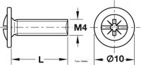 Möbelgriffschrauben Kreuzschlitz PZ M4 x 25 mm 1 Stück