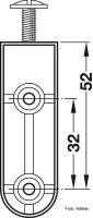 Schrankrohrlager für Schrankrohr oval 30x15 mm zum...