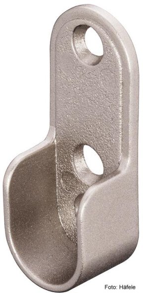 Schrankrohrlager für Schrankrohr oval 30x15 mm zum Schrauben titangrau